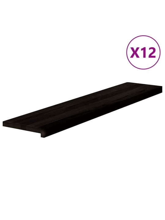 Nášlapy na schody 12 ks světle hnědé 120x25x2 cm masivní dub