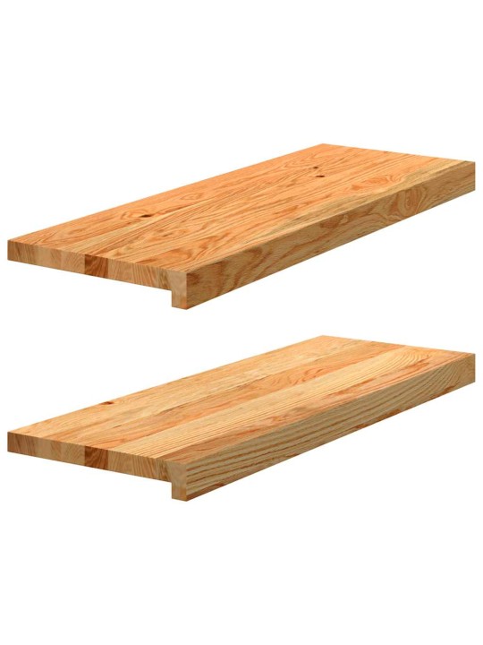 Nášlapy na schody 2 ks světle hnědé 70x30x2 cm masivní dub