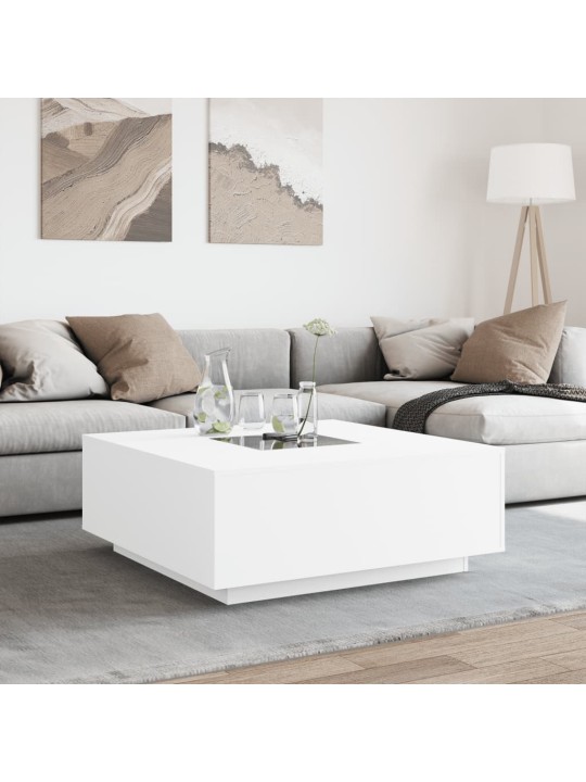 Konferenční stolek s Infinity LED bílý 100 x 100 x 40 cm