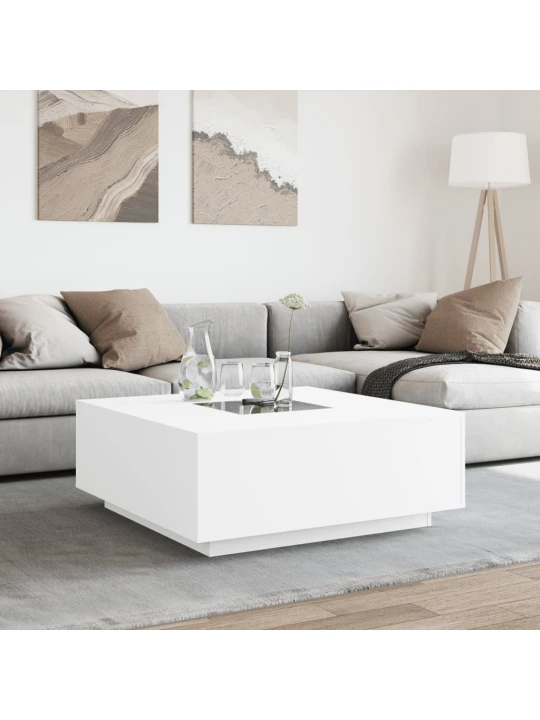 Konferenční stolek s Infinity LED bílý 100 x 100 x 40 cm