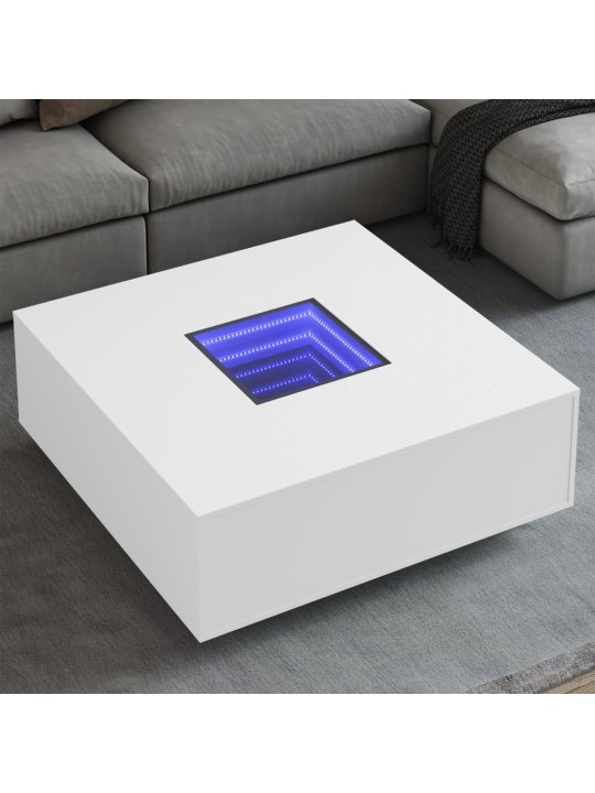 Konferenční stolek s Infinity LED bílý 100 x 100 x 40 cm