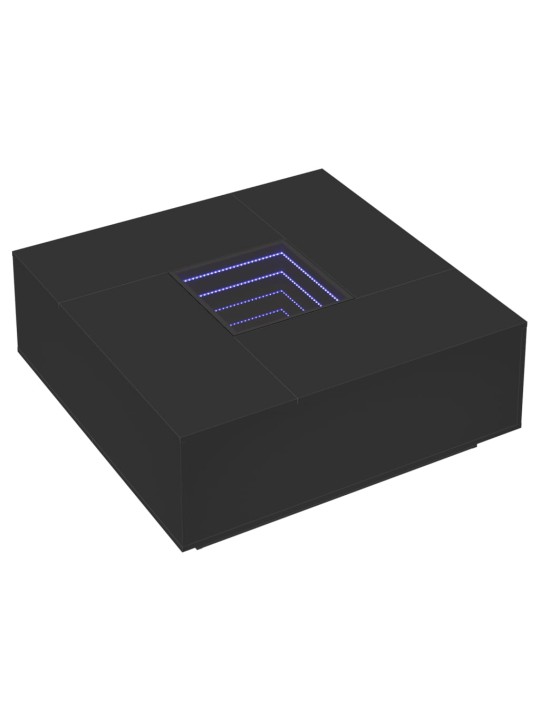 Konferenční stolek s Infinity LED černý 100 x 100 x 40 cm