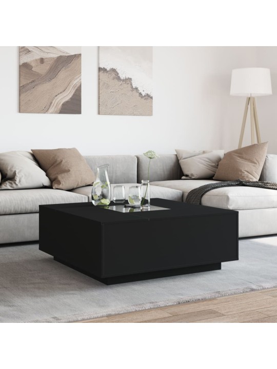 Konferenční stolek s Infinity LED černý 100 x 100 x 40 cm