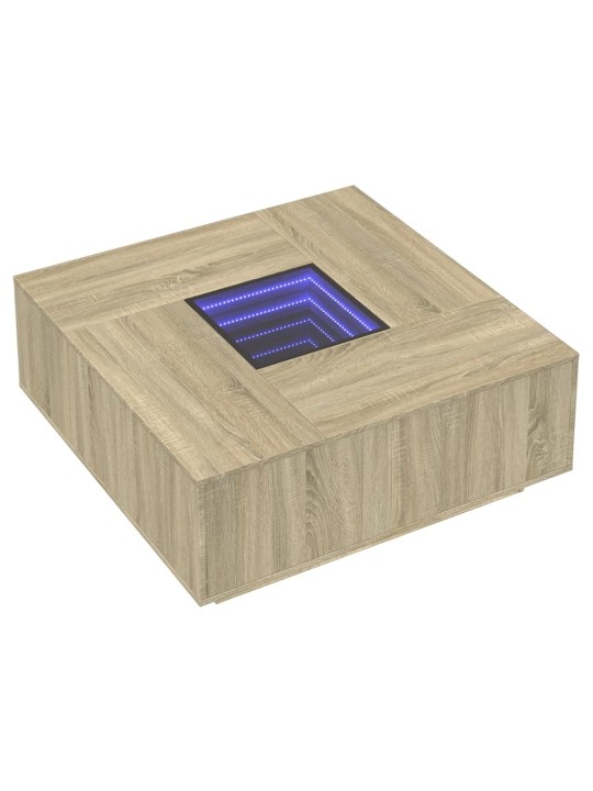 Konferenční stolek s Infinity LED dub sonoma 100 x 100 x 40 cm
