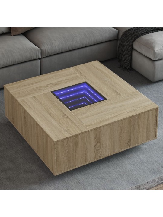 Konferenční stolek s Infinity LED dub sonoma 100 x 100 x 40 cm