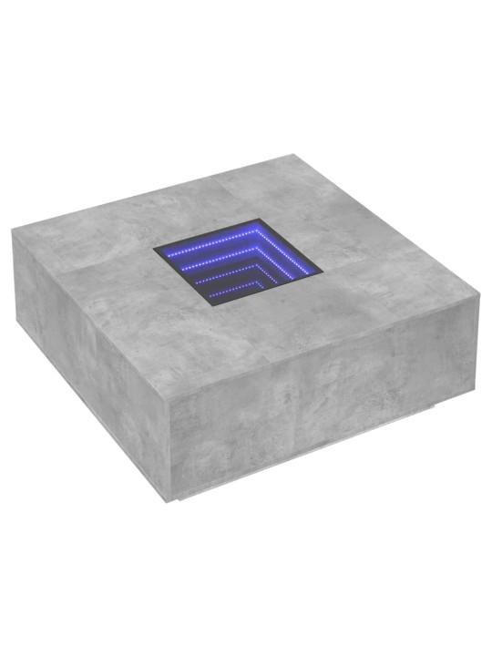 Konferenční stolek s Infinity LED betonově šedý 100x100x40 cm