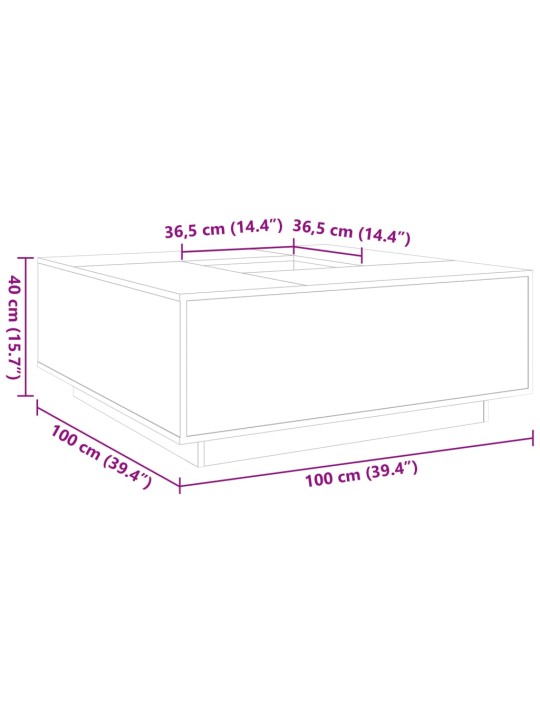 Konferenční stolek černý 100 x 100 x 40 cm kompozitní dřevo