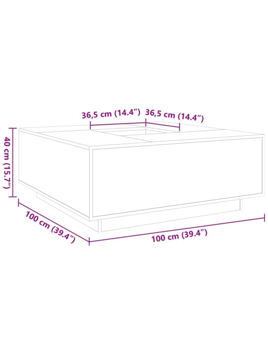Konferenční stolek betonově šedý 100x100x40 cm kompozitní dřevo