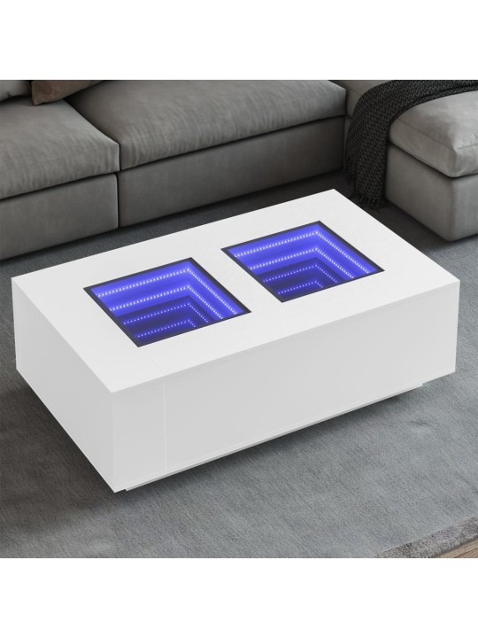 Konferenční stolek s Infinity LED bílý 116 x 69 x 40 cm