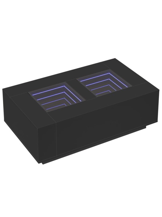 Konferenční stolek s Infinity LED černý 116 x 69 x 40 cm