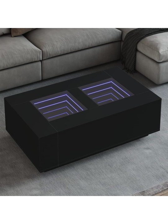 Konferenční stolek s Infinity LED černý 116 x 69 x 40 cm