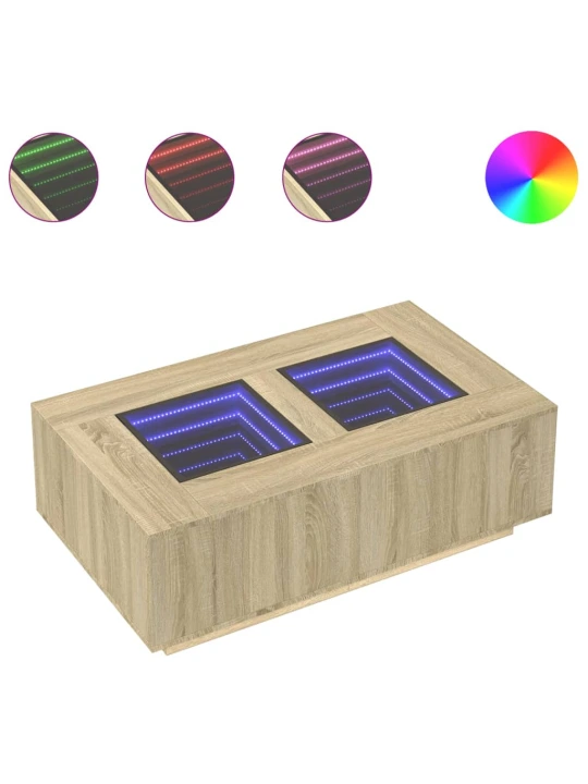 Konferenční stolek s Infinity LED dub sonoma 116 x 69 x 40 cm