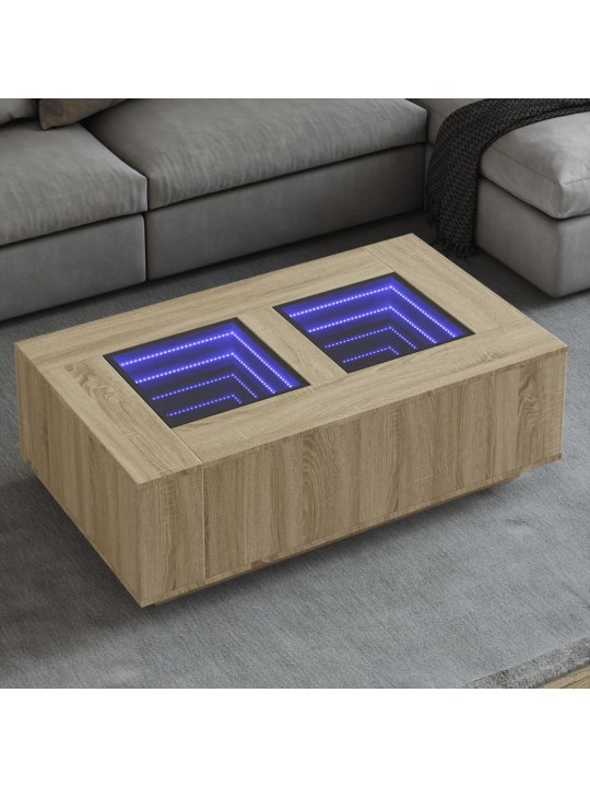 Konferenční stolek s Infinity LED dub sonoma 116 x 69 x 40 cm
