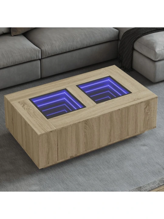 Konferenční stolek s Infinity LED dub sonoma 116 x 69 x 40 cm