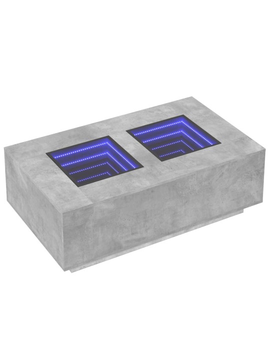 Konferenční stolek s Infinity LED betonově šedý 116x69x40 cm