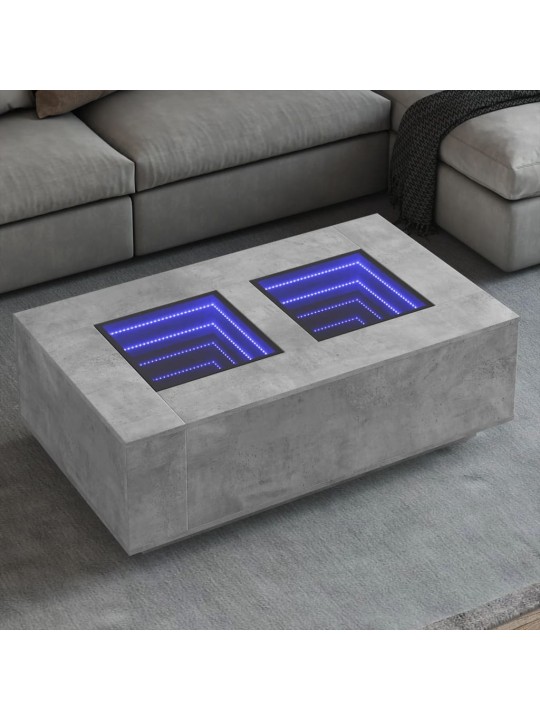 Konferenční stolek s Infinity LED betonově šedý 116x69x40 cm