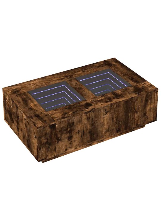 Konferenční stolek s infinity led kouřový dub 116 x 69 x 40 cm