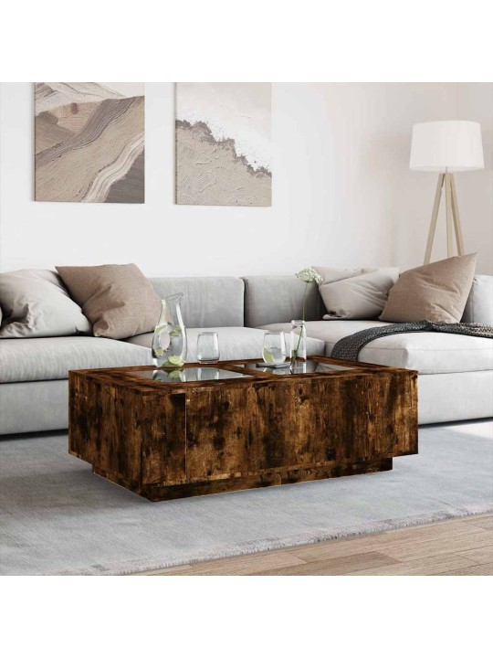 Konferenční stolek s infinity led kouřový dub 116 x 69 x 40 cm