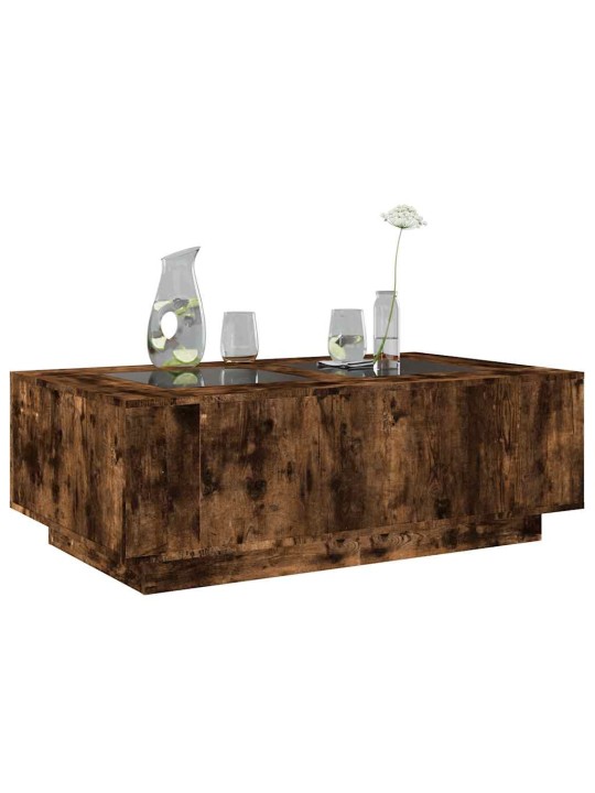 Konferenční stolek s infinity led kouřový dub 116 x 69 x 40 cm