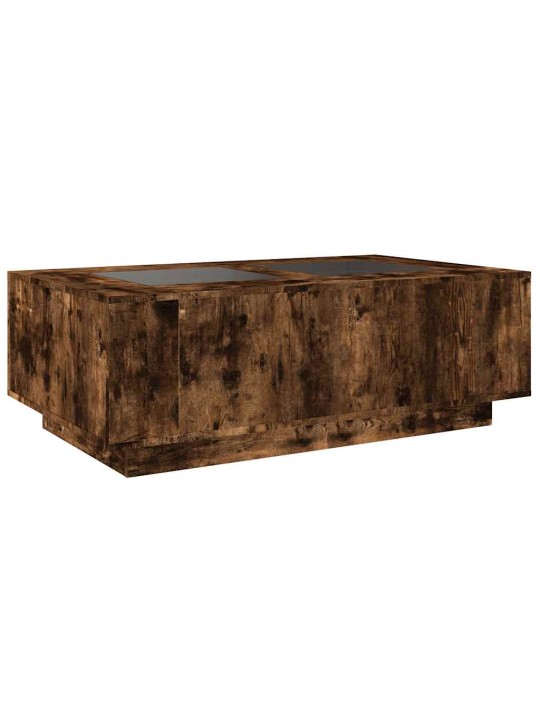 Konferenční stolek s infinity led kouřový dub 116 x 69 x 40 cm