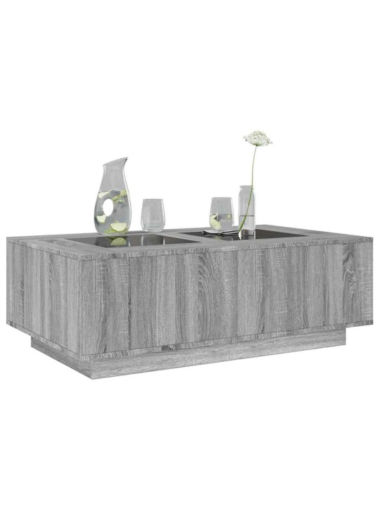 Konferenční stolek s infinity led šedý sonoma 116 x 69 x 40 cm