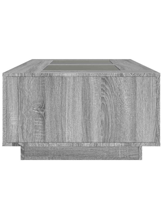 Konferenční stolek s infinity led šedý sonoma 116 x 69 x 40 cm