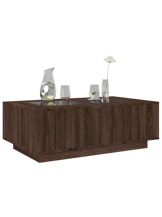 Konferenční stolek s infinity led hnědý dub 116 x 69 x 40 cm