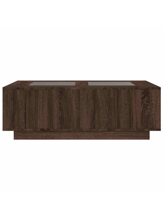 Konferenční stolek s infinity led hnědý dub 116 x 69 x 40 cm