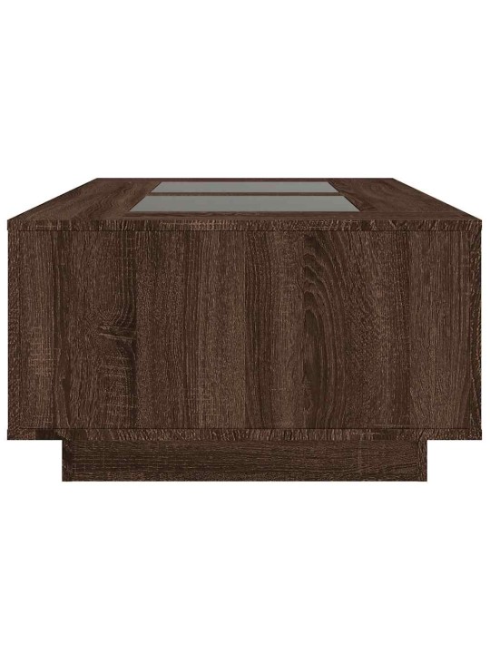 Konferenční stolek s infinity led hnědý dub 116 x 69 x 40 cm