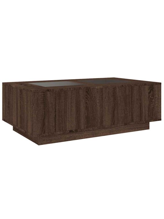 Konferenční stolek s infinity led hnědý dub 116 x 69 x 40 cm