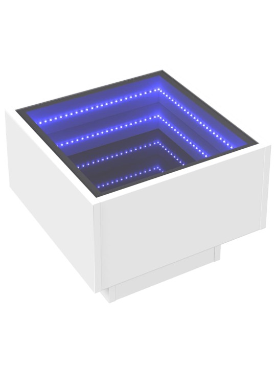 Noční stolek s Infinity LED bílý 40 x 40 x 30 cm