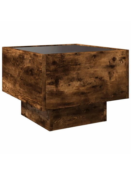 Noční stolek s infinity led kouřový dub 40 x 40 x 30 cm