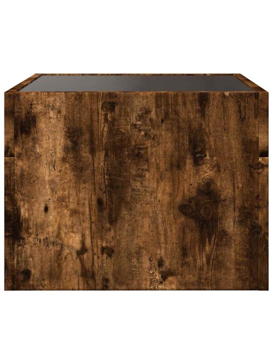 Noční stolek s infinity led kouřový dub 40 x 40 x 30 cm