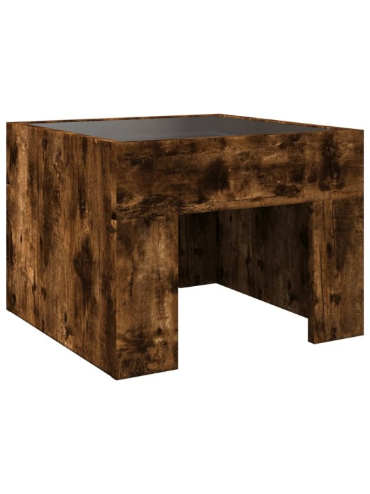 Noční stolek s infinity led kouřový dub 40 x 40 x 30 cm