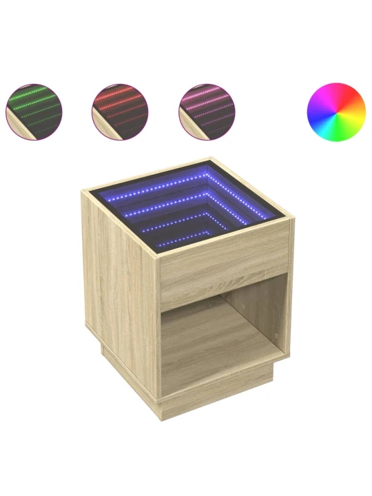 Noční stolek s Infinity LED dub sonoma 40 x 40 x 50 cm