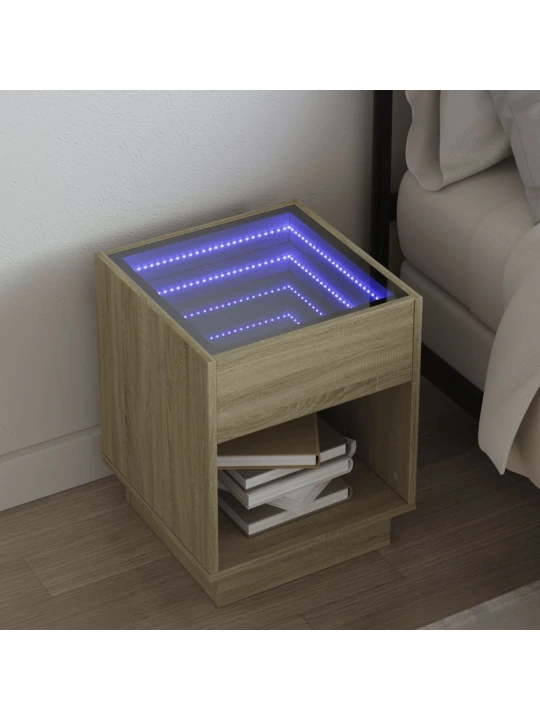 Noční stolek s Infinity LED dub sonoma 40 x 40 x 50 cm