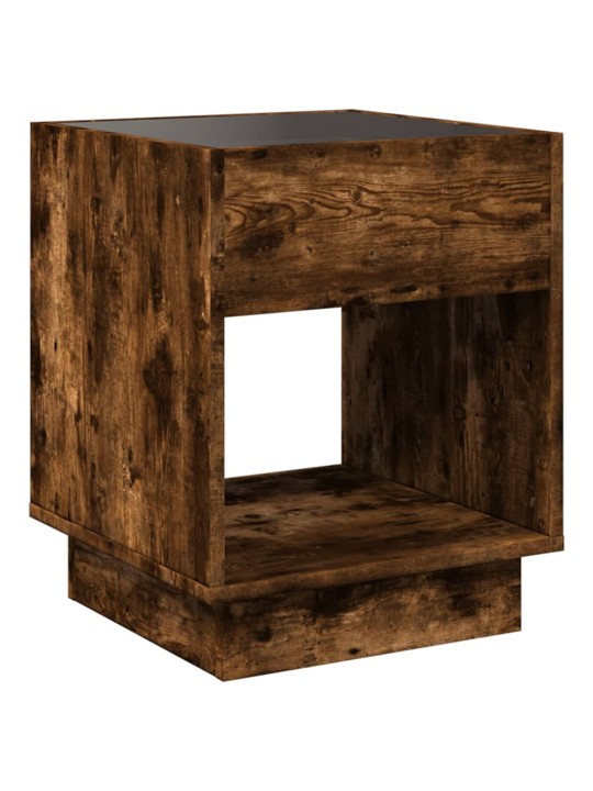 Noční stolek s infinity led kouřový dub 40 x 40 x 50 cm