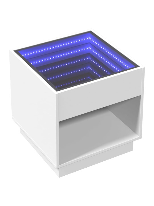 Noční stolek s Infinity LED bílý 50 x 50 x 50 cm