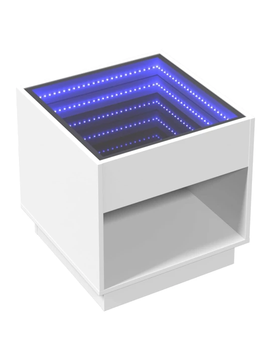 Noční stolek s Infinity LED bílý 50 x 50 x 50 cm