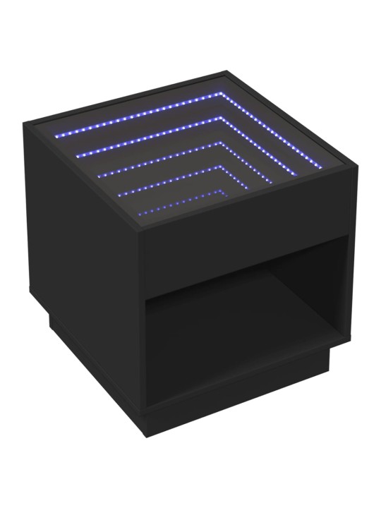 Noční stolek s Infinity LED černý 50 x 50 x 50 cm