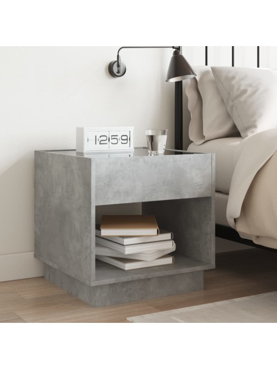 Noční stolek s Infinity LED betonově šedý 50 x 50 x 50 cm