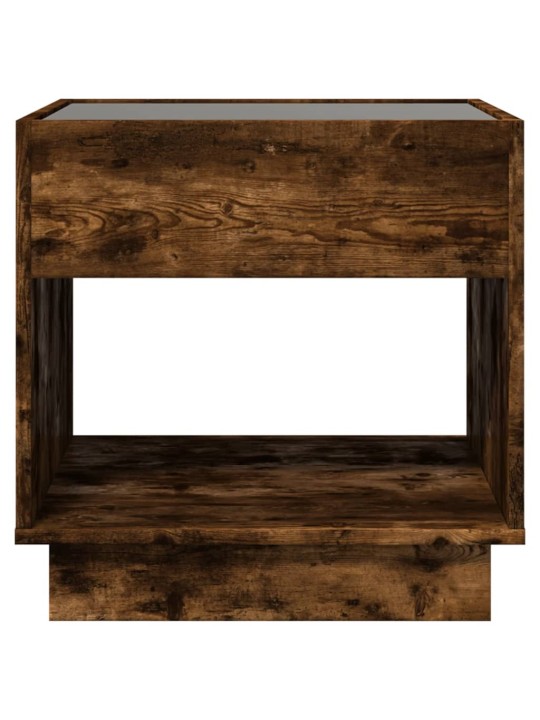 Noční stolek s infinity led kouřový dub 50 x 50 x 50 cm