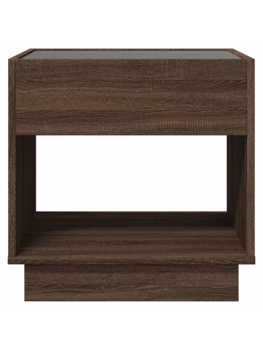 Noční stolek s infinity led hnědý dub 50 x 50 x 50 cm
