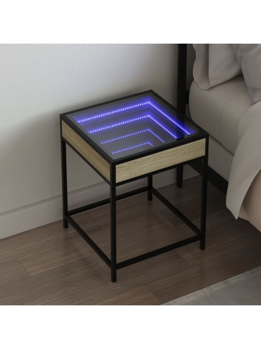 Noční stolek s Infinity LED dub sonoma 40 x 40 x 51 cm