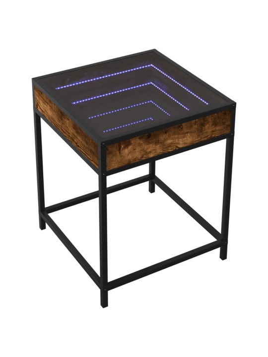 Noční stolek s Infinity LED kouřový dub 40 x 40 x 51 cm