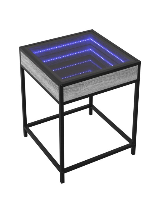 Noční stolek s Infinity LED šedý sonoma 40 x 40 x 51 cm