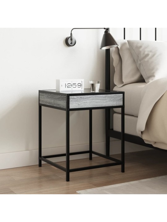 Noční stolek s Infinity LED šedý sonoma 40 x 40 x 51 cm