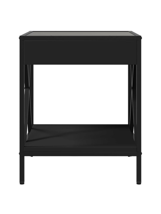 Noční stolek s Infinity LED černý 40 x 40 x 49 cm