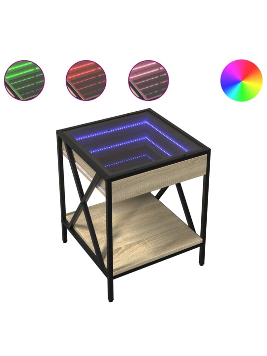 Noční stolek s Infinity LED dub sonoma 40 x 40 x 49 cm