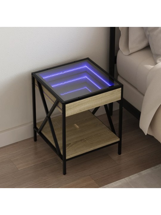 Noční stolek s Infinity LED dub sonoma 40 x 40 x 49 cm